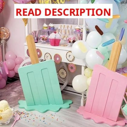 Novabright Ice Cream Sign Backdrop 2 pcs