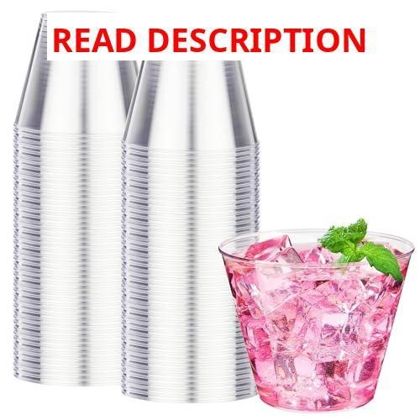 RACETOP 9 oz Clear Plastic Cups 100 pcs