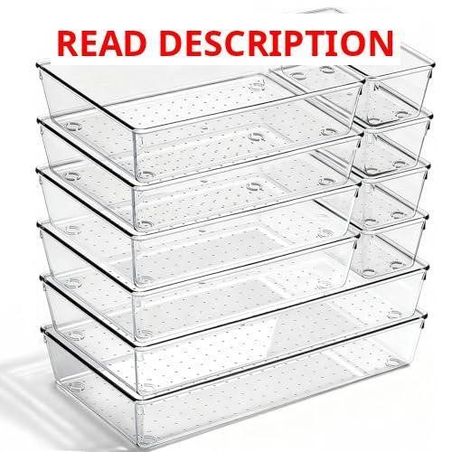 10 Pack Large Drawer Organizer Bins