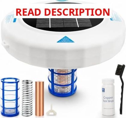 Upgraded Solar Pool Care Device for 45k Gal