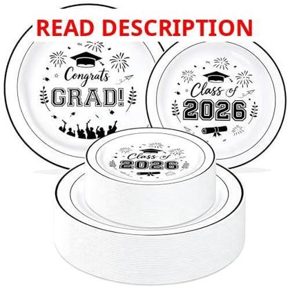 Graduation Plastic Plates 10" & 7" Set