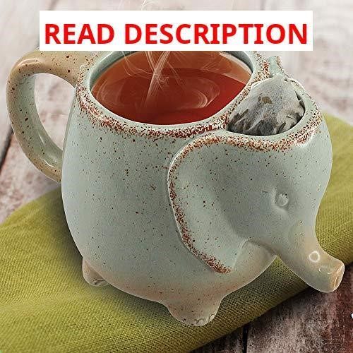 Ceramic 15oz Elephant Tea Mug Green