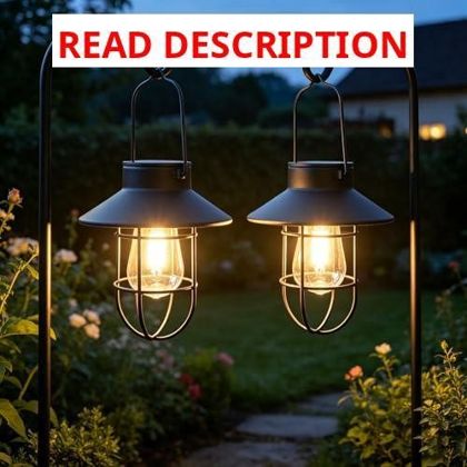Solar Lantern 2pack Outdoor Light - Black