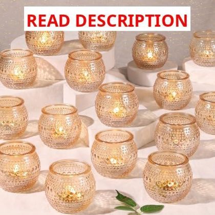 Gold Votive Candle Holders   Polka Dot Glass