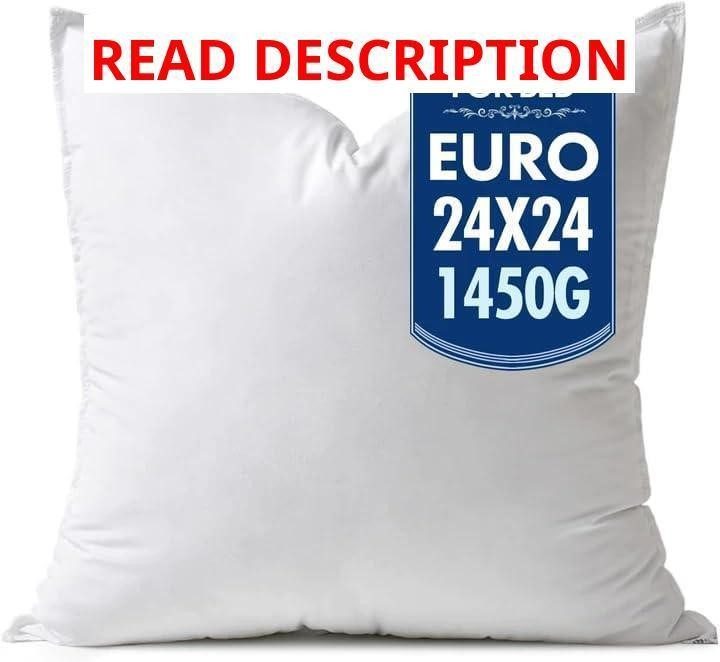 MIULEE 24x24 Inch Euro Pillow Insert