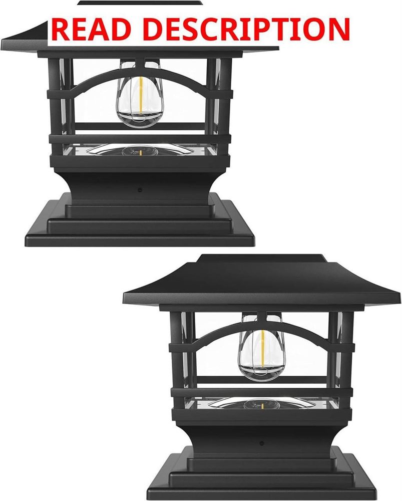 Davinci Edison Solar Post Cap Lights 2PK