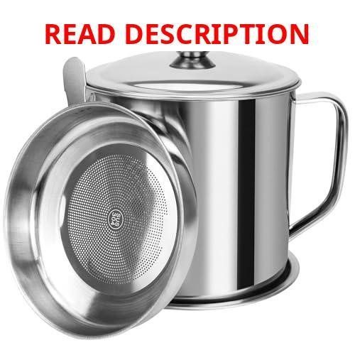 Bacon Grease Container with Strainer Tray