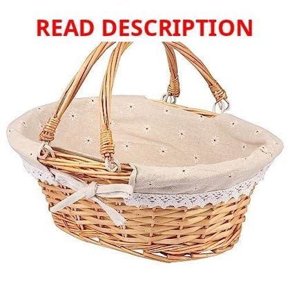 Wicker Basket with Handle Oval Willow Basket