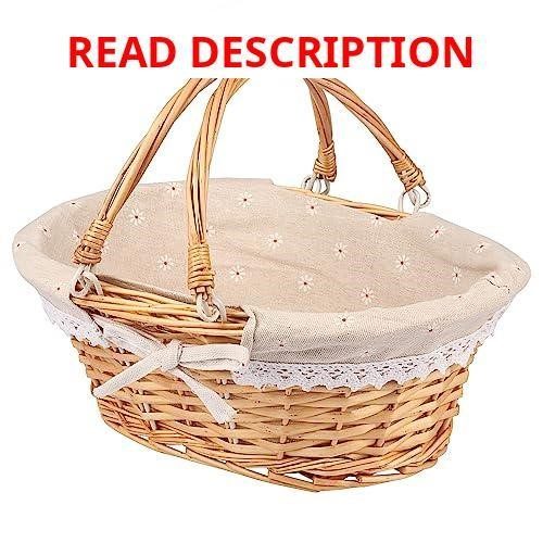 Wicker Basket with Handle Oval Willow Basket
