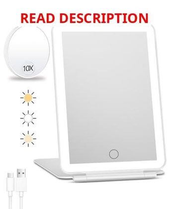 FUNTOUCH Travel Makeup Mirror with Lights 10X