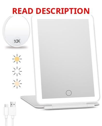 FUNTOUCH Travel Makeup Mirror with Lights 10X