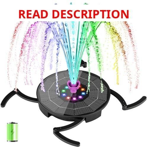 Solar Fountain Pump with 2000mAh Battery