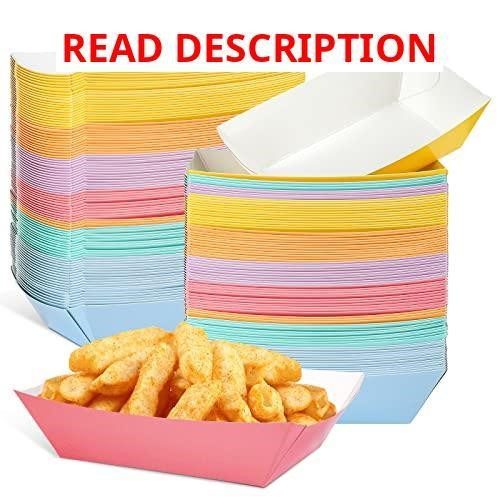 Lallisa 120 Pcs Paper Hot Dog Trays Pastel