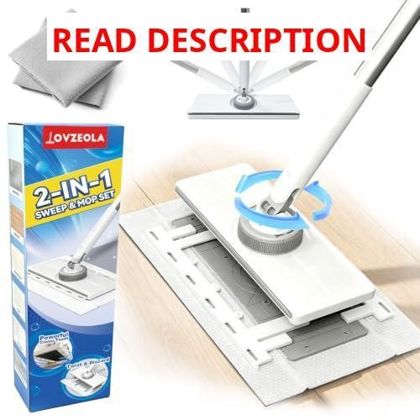 13" Wide Flat Mop with Snap-Grip Cloth Lock