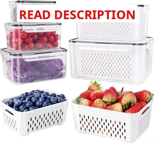 5 Pcs Large Fruit Storage Containers