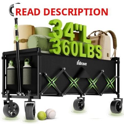 34" Collapsible Wagon Cart 360LBS