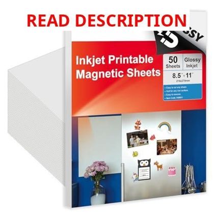 50Pcs Printable Magnetic Sheets 8.5x11in