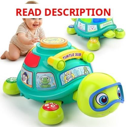 Vahome Musical Crawling Turtle Toy (Green)