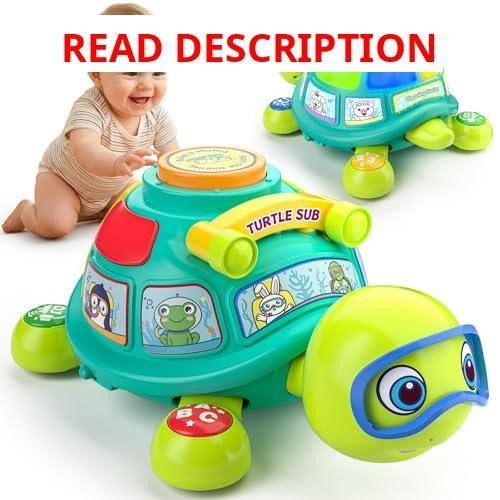 Vahome Musical Crawling Turtle Toy (Green)