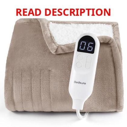 Bedsure Heated Blanket Throw Soft Taupe