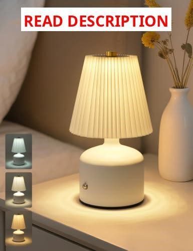 Small Table Lamp Rechargeable 3-Color Dim