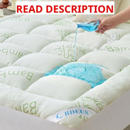Queen Mattress Topper Bamboo Pad Waterproof