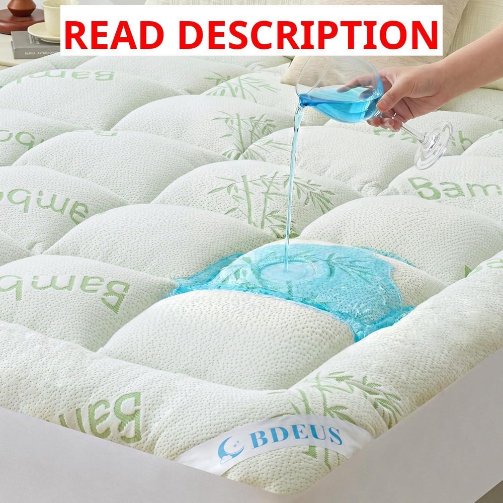Queen Mattress Topper Bamboo Pad Waterproof