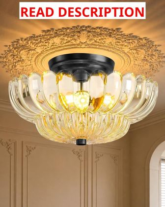 Semi Flush Mount Light Vintage Black
