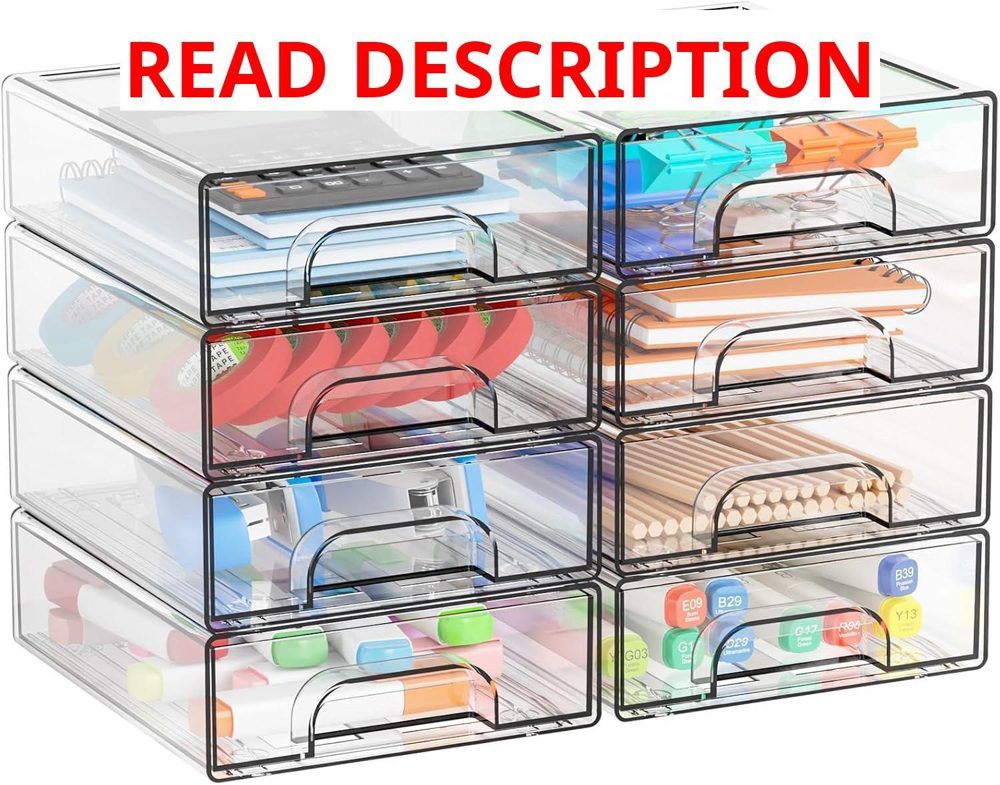 Yieach 2.2" Tall Acrylic Drawer Organizer