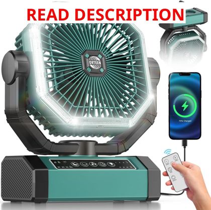 Portable Rechargeable Fan 9-Inch Camping Fan