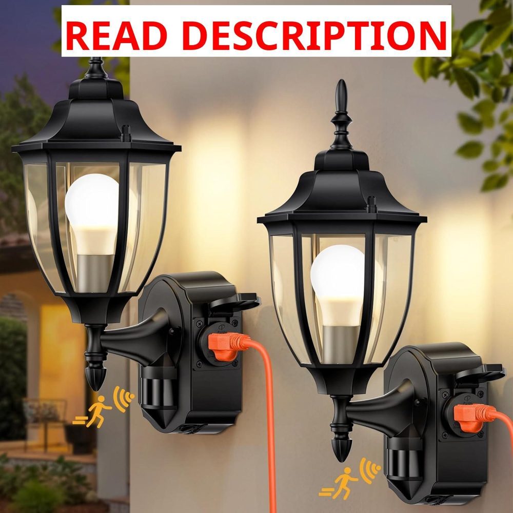 Porch Lights with Outlet Motion Sensor (2)