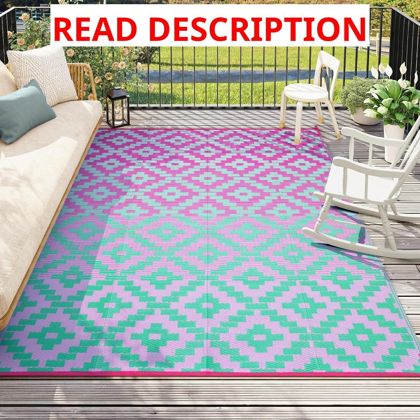 Anidaroel Ombre Outdoor Rug 8x10 Reversible
