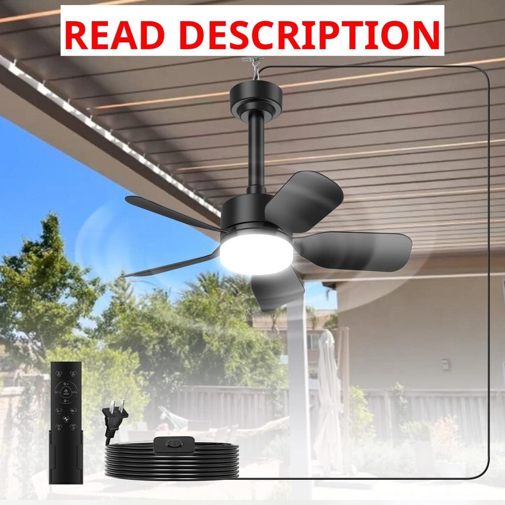 Ceiling Fan with Light & Remote 20"