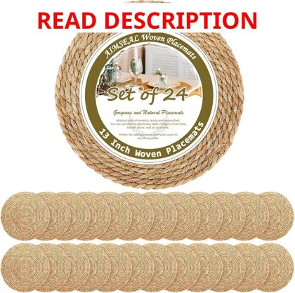 Boho Woven Jute Placemats Set of 24