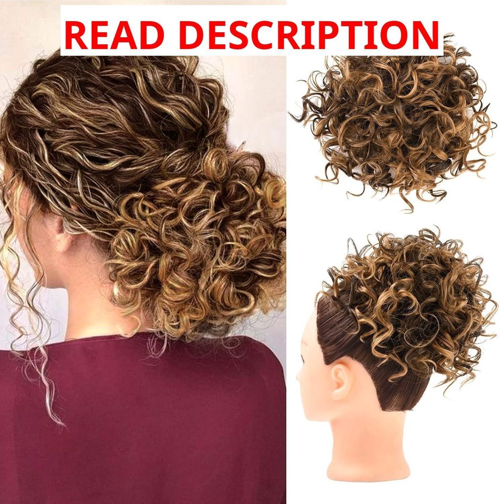 HOOJIH Curly Hair Bun Messy Ponytail