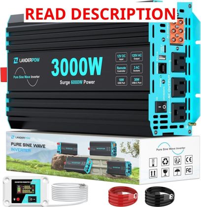 3000W Pure Sine Inverter 12V DC/120V