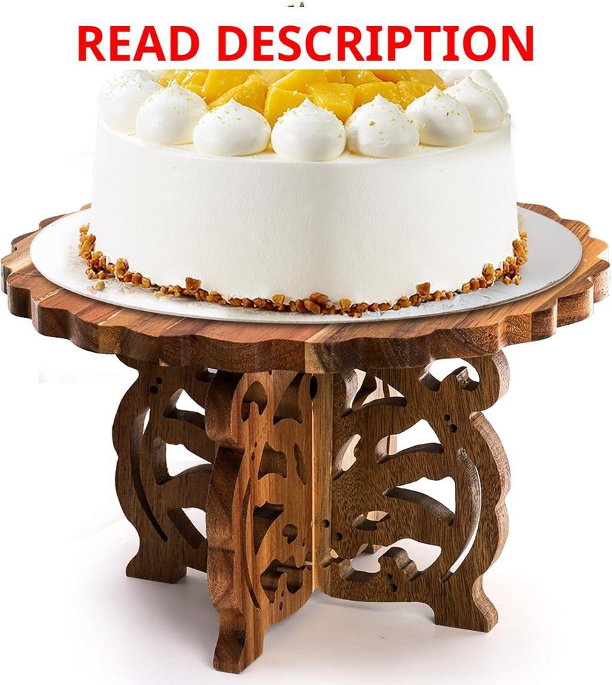 Eorbow 12" Wood Cake Stand Acacia Cupcake