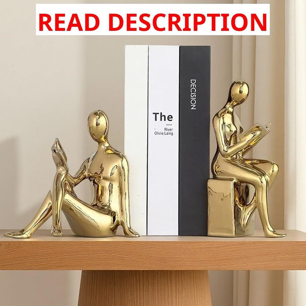 Ceramic Bookends for Shelves Home Decor