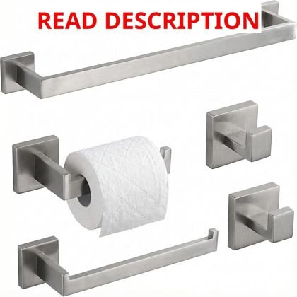 5-Piece Bathroom Hardware Set 16" Towel Bar