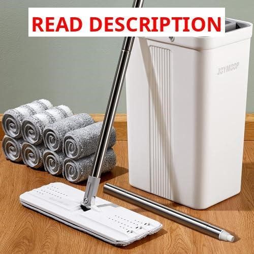 JOYMOOP Flat Mop System with Bucket & 8 Pads
