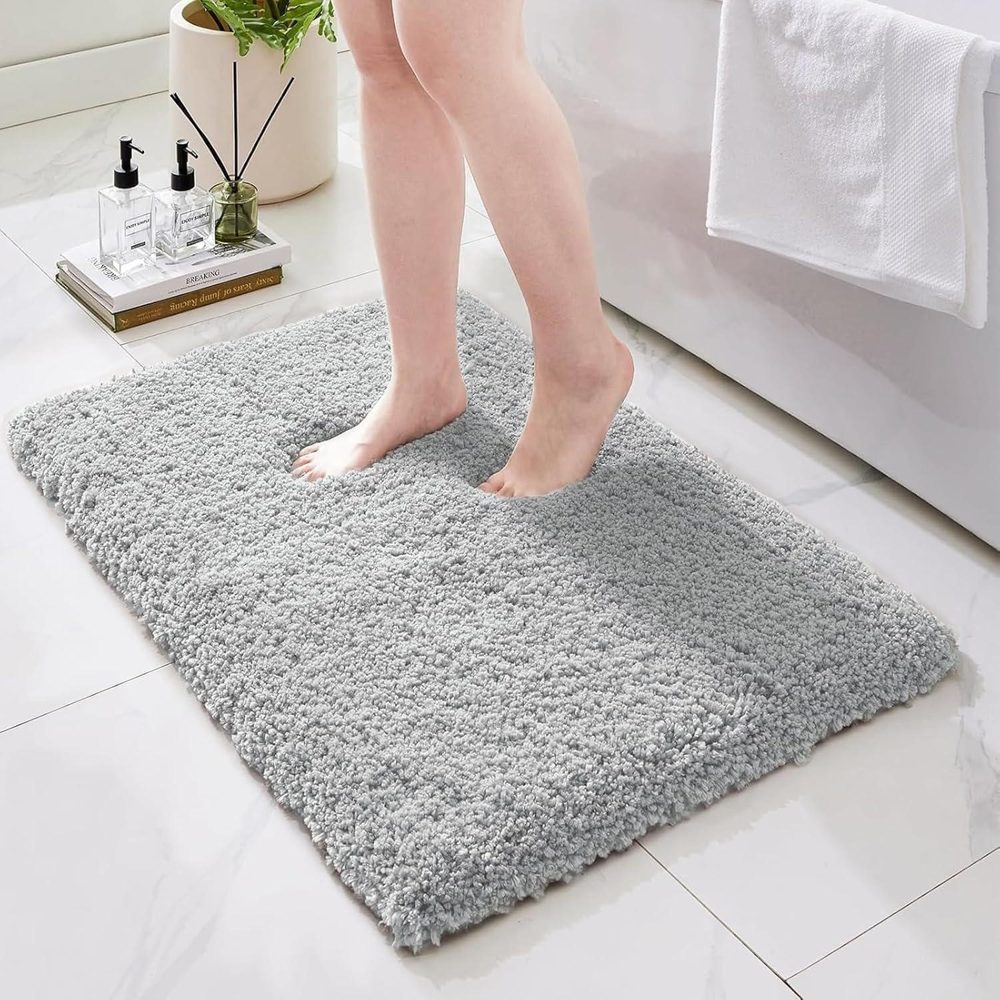 Bath Rugs Non Slip Bath Mats 24x17 Grey