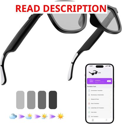 AI Smart Glasses: Color-Change Lens 164 Lang