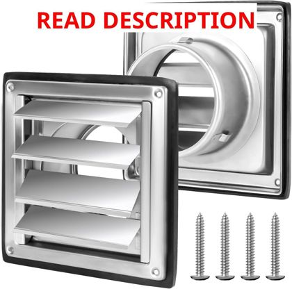 4" Metal Dryer Vent Cover Louvered Stainless