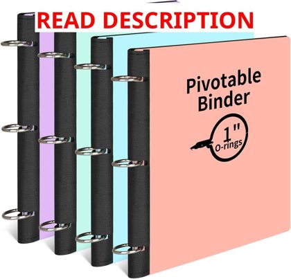 LETVPVOW 3 Ring Binder 1 inch 4 Pcs Set