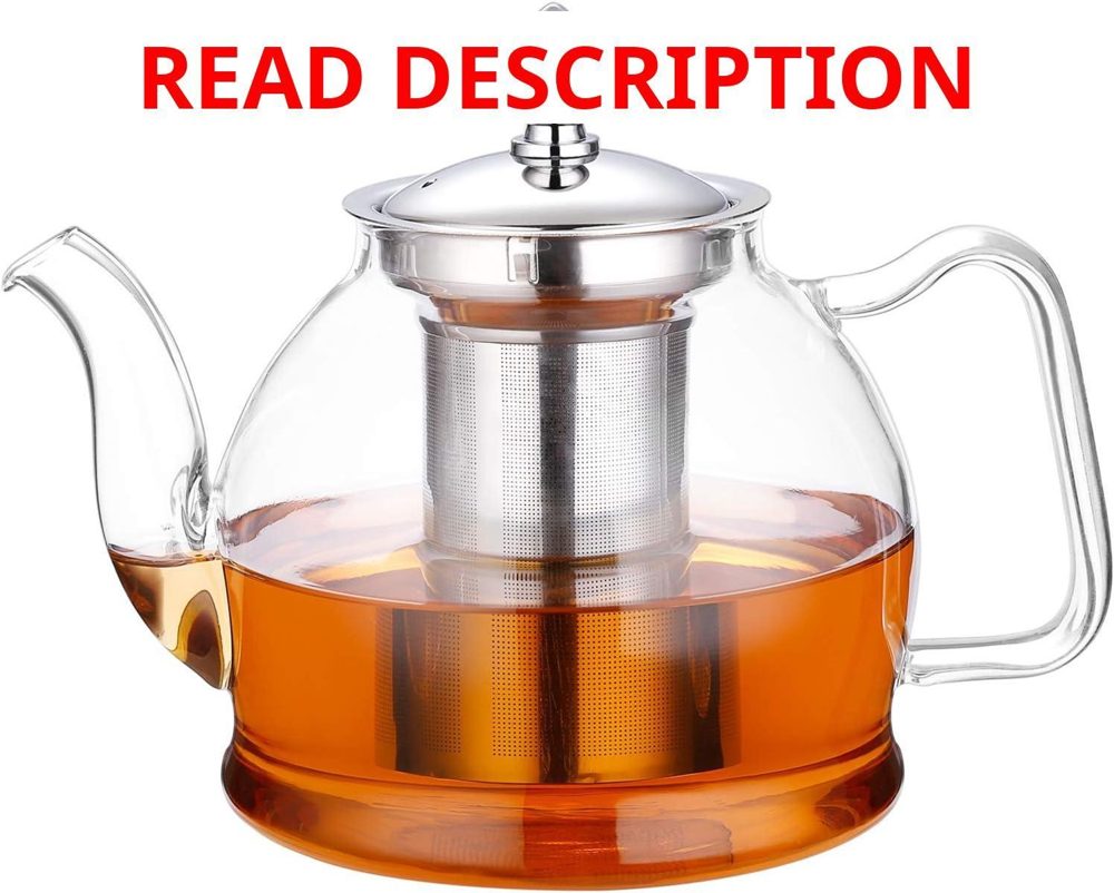 HIWARE 1000ml Glass Teapot with Infuser