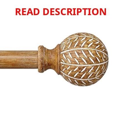 QDWIS Wood Curtain Rods 48-84" Natural