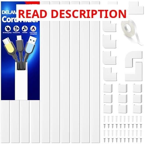 Delamu Cord Hider 157in Cable Raceway White