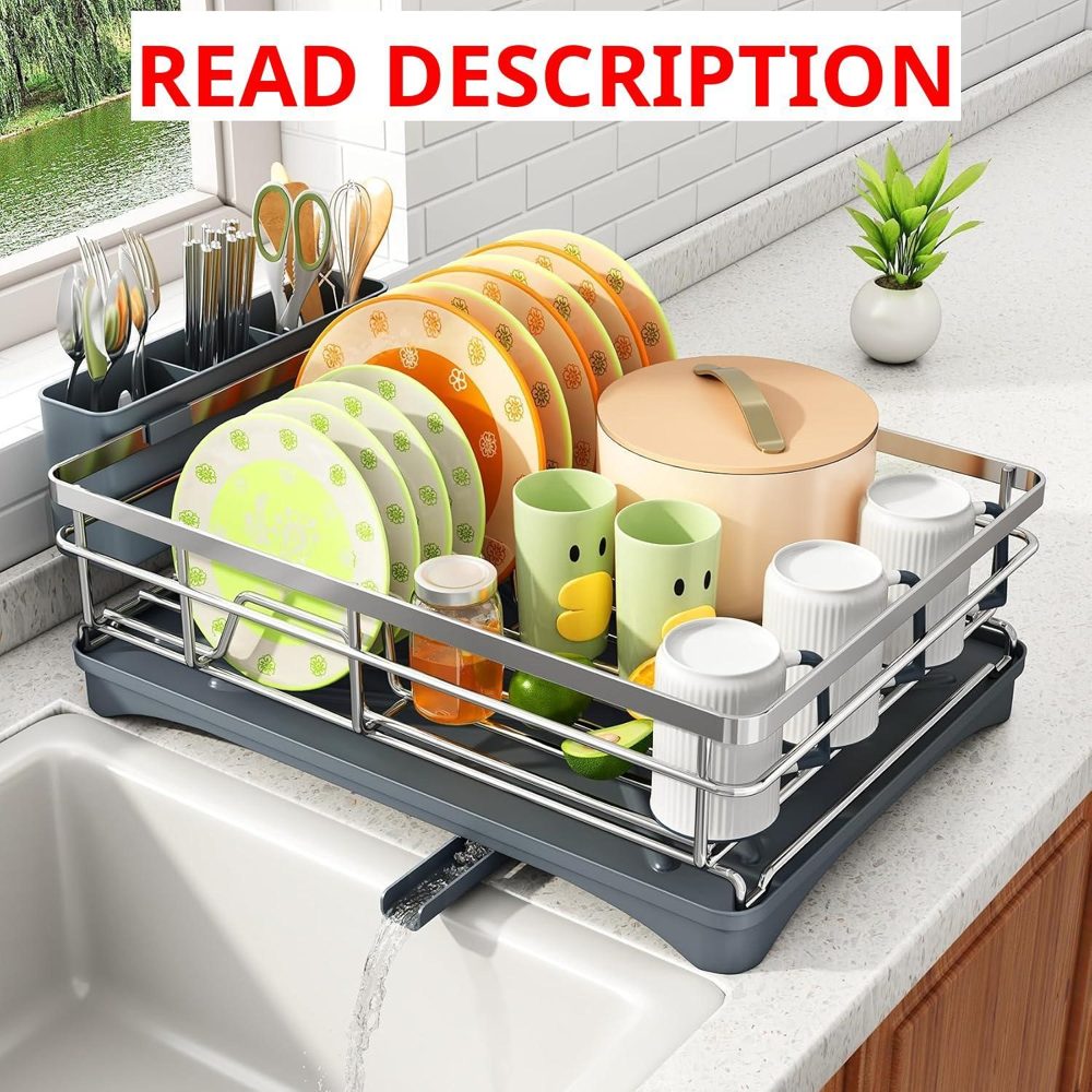 SAYZH Dish Drying Rack with Utensil Holder