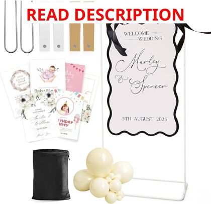 Wedding Welcome Sign Stand White Holder