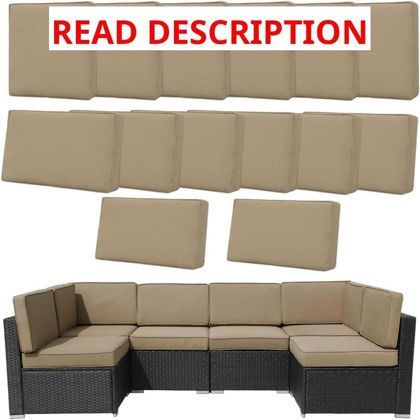 Outdoor Cushion Covers with Zipper 25.6x25.6in